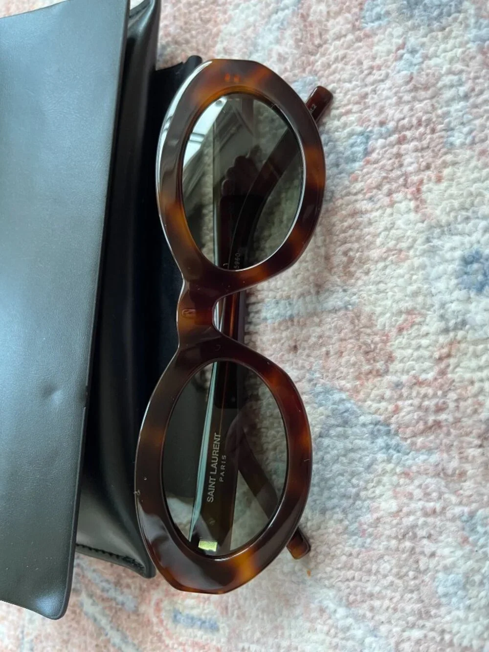 SAINT LAURENT EYEWEAR Oval-frame tortoiseshell acetate sunglasses - Picture 2 of 5